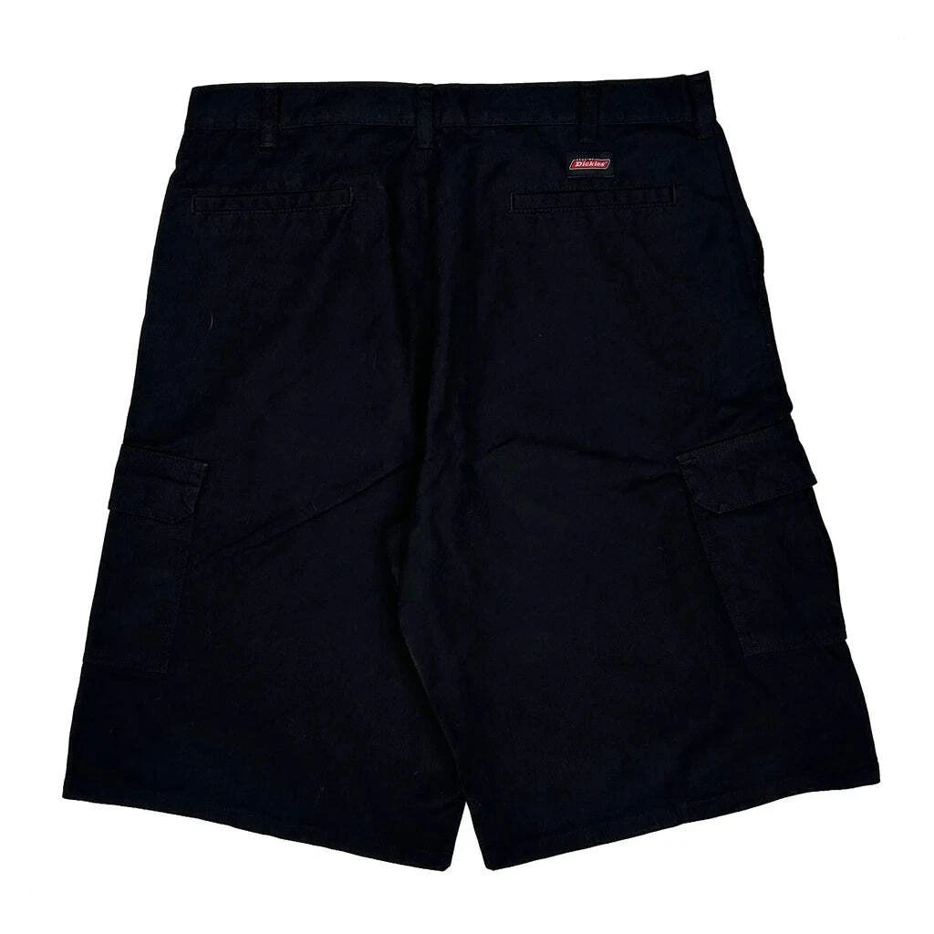 Dickies Baggy Cargo Shorts - 34W 11L Black Cotton