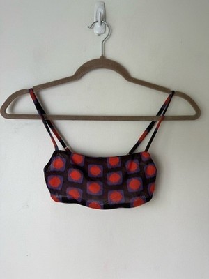 Resa Caro Mod Red Purple Dot Printed Cropped Tank Top XS