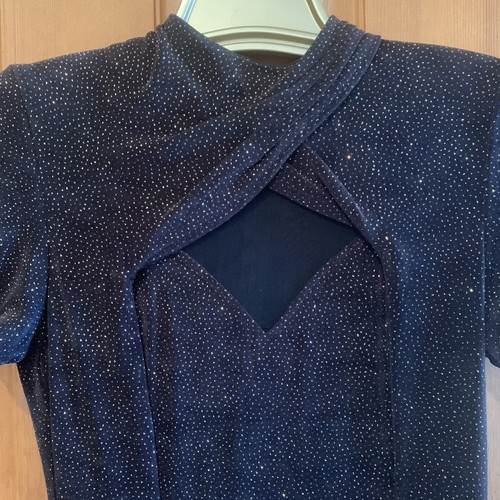 SL Fashions Vintage Rhinestone Dress Womens Sz 8 Black Short Sleeve Sparkle NWT - Picture 7 of 11