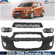 Front Bumper Cover Fascia & Grille Assembly Kit For 2012-2016 Chevrolet Sonic
