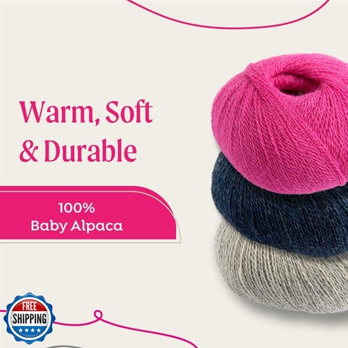 Joy Yarn Lace Weight 4-Pack, 25g/219yd - 100% Baby Alpaca | Ultra-Soft Yarn S - Picture 2 of 5
