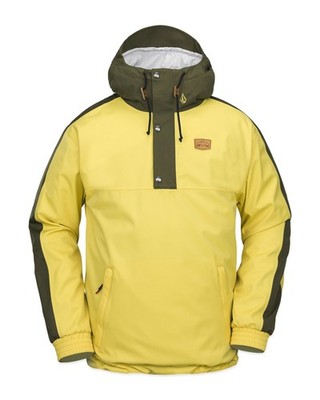 Volcom Longo 20K Pullover Men's Winter Jacket, Dark Yellow, Large