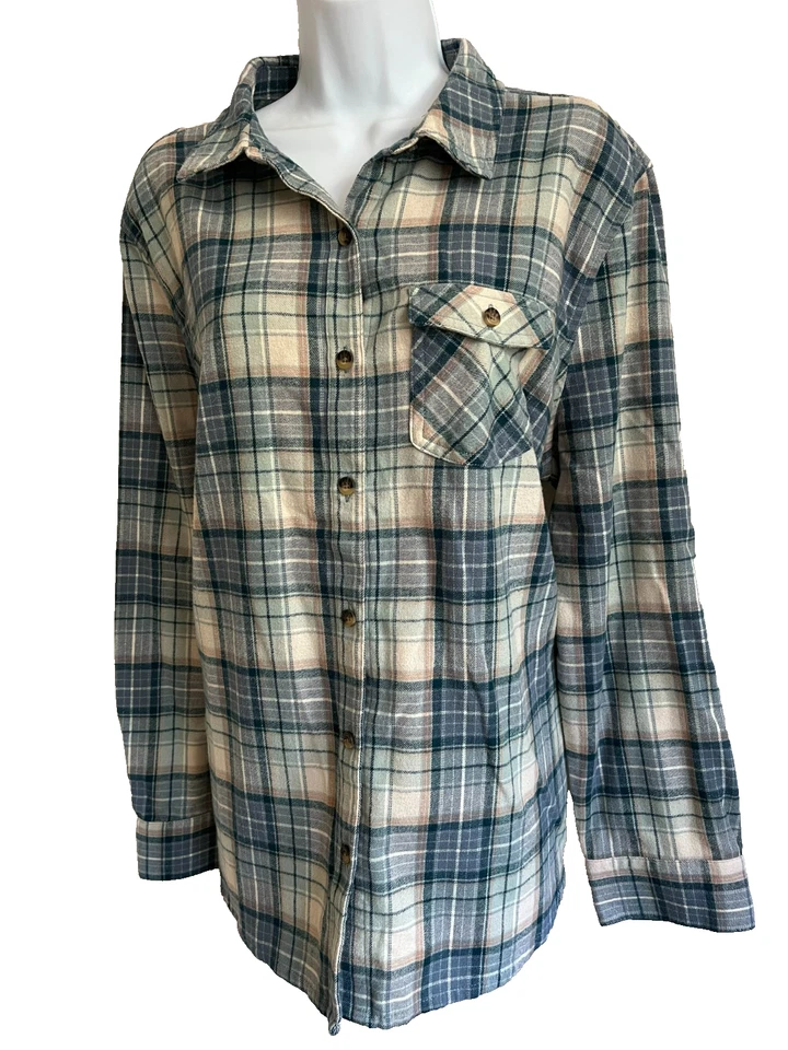 Camisa de franela manga larga a cuadros azul talla XL Zeroxposur Foto 2 de 4