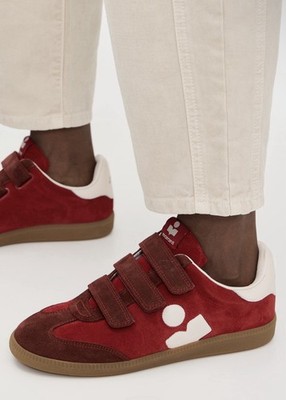 NIB Authentic Isabel Marant Beth Low Top Red Suede Sneakers EU 38