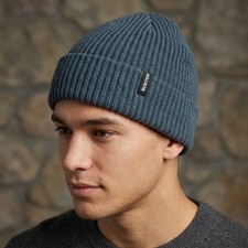 Burton Men's Beanie Hat Ribbed Knit Cuffed Watch Cap Blue Winter One Size
