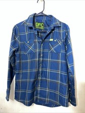DIXXON YOUTH FLANNEL SHIRT BLACK BLUE L Boys Girls Unisex