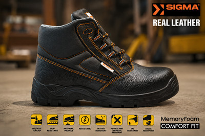 HERREN LEDER SICHERHEIT STAHLKAPPE WALKING WANDERN ARBEIT STIEFELETTEN SCHUHE SPORTSCHUHE