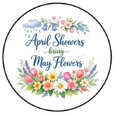 APRIL SHOWERS BRING MAY FLOWERS ENVELOPE SEALS LABELS STICKERS PARTY FAVORS