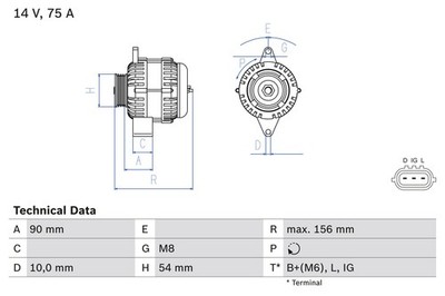BOSCH 0 986 081 950 Generator für SUZUKI