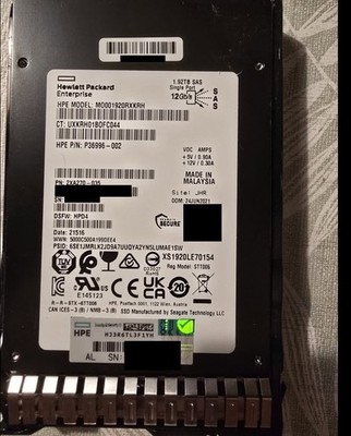 P36996-002 HPE 1.92TB SAS 12G MU SFF BC VSAS MV SSD