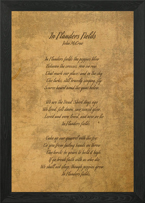 In Flanders Fields McCrae gerahmtes Wandbild Poster Leinwanddruck Bild