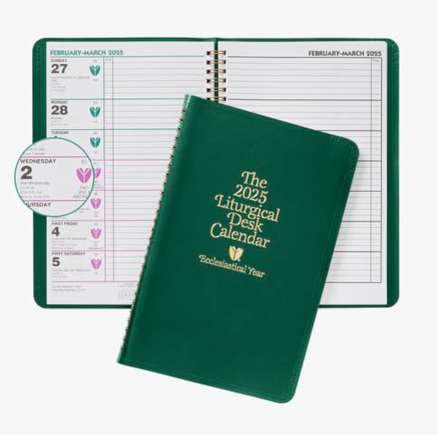 The 2027 Liturgical Desk Calendar | Ecclesiastical | Planner Lays Flat On Desk