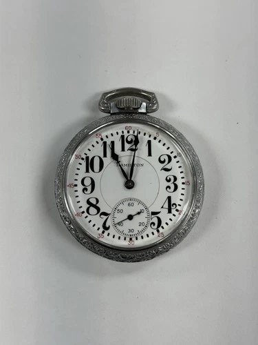 HAMILTON 992 21 JEWEL ADJ 5 POS ANTIQUE 16s MONT DIAL RAILROAD POCKET WATCH RUNS