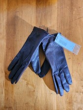 VTG Sears Fownes Genuine Leather Textured Gloves Womens 8 Brown Fleece Lined NWT