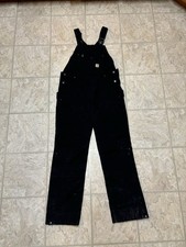 Carhartt Women s Medium Black Washed Duck Bib Insulated Overalls Canvas Workwear