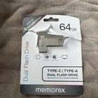 Memorex Dual Flash Drive Type C to Type A 64 GB Silver