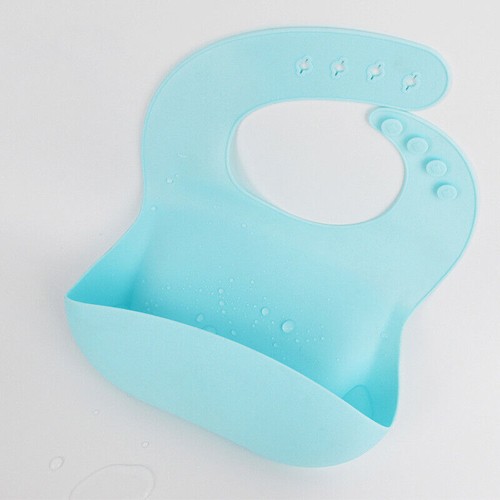 Baby Feeding Bib Apron Smock Silicon Waterproof Easy Clean 0-6 Toddler Kid Pouch - Picture 7 of 34