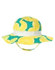 GYMBOREE SUNNY CITRUS BOW N SLICE PRINTED SUN HAT 6 12 2T 3T 4T 5T NWT-OT