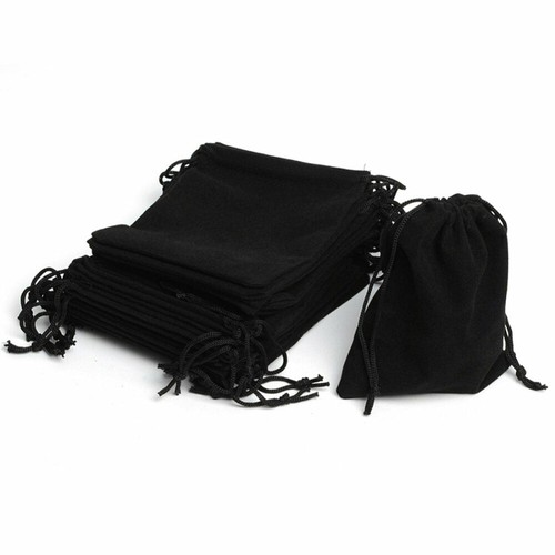 100pcs Black Velvet Gift Drawstring Pouch Bags,Party Jewelry Wedding Gift Bag - Picture 3 of 7