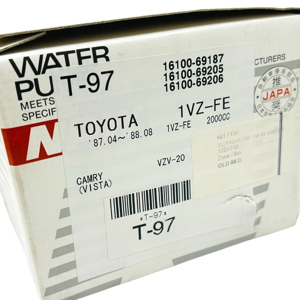 Conjunto de bomba de agua del motor NPW T-97 para Toyota Camry 1988-1991 - Hecho en Japón Foto 3 de 4