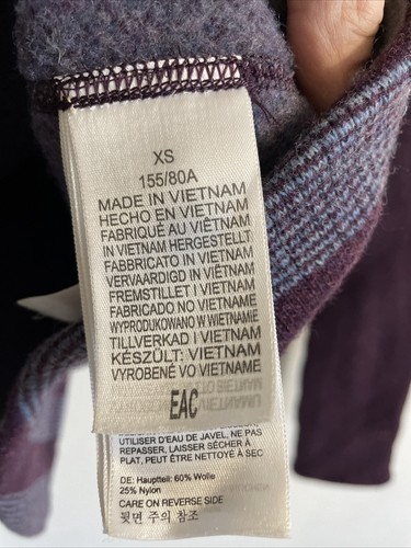 Marmot Womens Vivian Wool Blend Sweater Size XS Mock Neck Back Striped Pullover - Picture 4 of 6