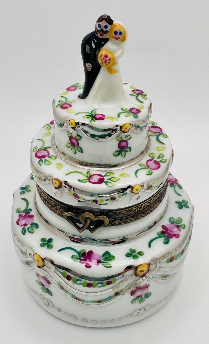 Limoges France Wedding Cake Bride & Groom Numbered 257/ 750