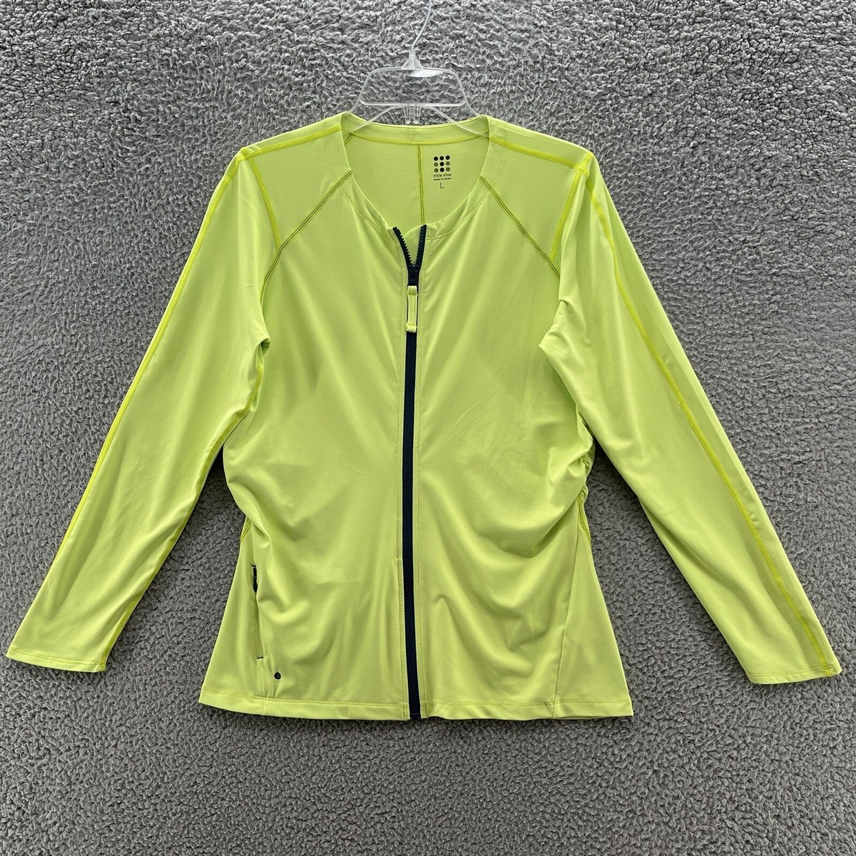 Title Nine Jacket Womens Large Yellow Full Zip Lightweight Ruched