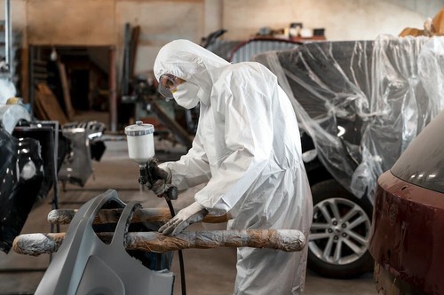 Protective Painters Coveralls HazMat Suit Chemical Protection Spray Booth Paints - Picture 3 of 12