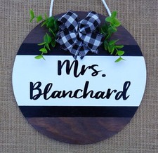 Personalized TEACHER Name Sign Wood Plaque FAMILY Hand Crafted Door Wall