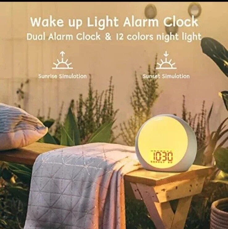 Sunrise Alarm Clock Wake Up Light Brown Noise Machine 29 Alarm Tones with  - Image 2 of 4