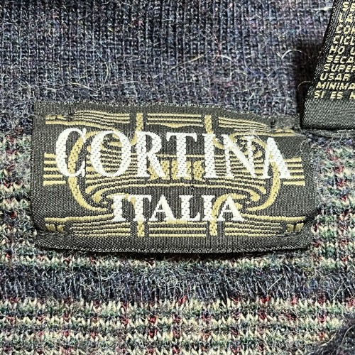 Maglione vintage Cortina Italia uomo grande multicolore 3 bottoni pullover misto lana - Foto 5 di 14