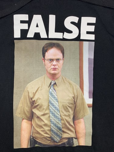 THE OFFICE - Black Unisex Dwight Schrute FALSE Hoodie Size M TV Show Comedy - Afbeelding 3 van 9