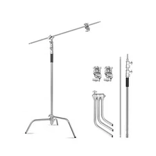 Heavy Duty C Stand with Boom Arm, Stainless Steel Heavy Duty Photography Ligh...
