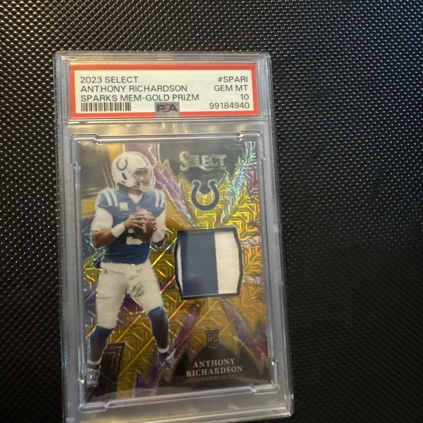 Anthony Richardson Panini Select Sparks Memorabilia #SPARI Gold Prizm