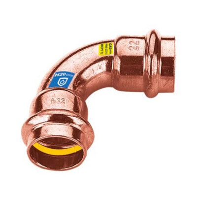 10 Stück Frabo Gas - Wasser Kombifitting Press V Kontur Bogen 90° IG/IG 22mm