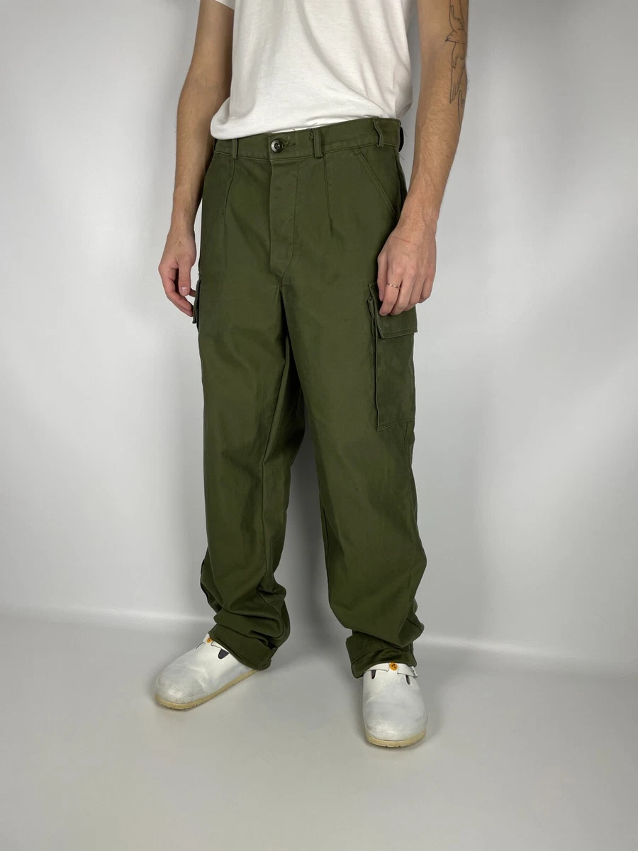 Vintage 80s Dutch Army Khaki Cargo Pants