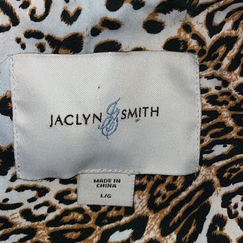 Jaclyn Smith Animal Print Double Breasted Trench Coat Mob Wife Womens Size Large - Picture 6 of 10