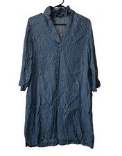 Tea n Rose Womens Blue Chambray Denim Shirt Dress Long Sleeve Size Medium City