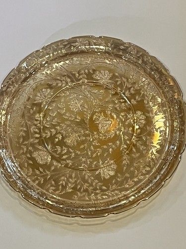 Jeanette Glass Floragold Glass Tray 13.5 Inch - Picture 2 of 4