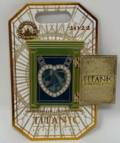 NEW Titanic 25th Anniversaryđź’™Heart Of The Ocean Hinged Safe Pin LIMITED RELEASE - Picture 3 of 7