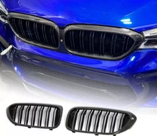 For BMW G30 G31 G38 F90 M5 17-20 18 Real Carbon DOUBLE SLATS FRONT KIDNEY GRILLE