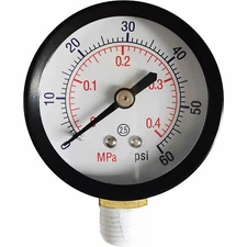 ECX270861 Bottom Mount Pressure Gauge for Hayward Sand D.E. Pool Filter 60 PSI
