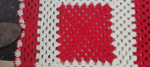 Vintage Handmade Queen King 97 1/2 X 81 Lg Granny Square Afghan Crochet - Picture 2 of 5