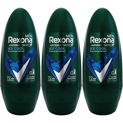 Rexona Men's Antiperspirant Deodorant Roll-on 45ml, Ice Cool (Pack