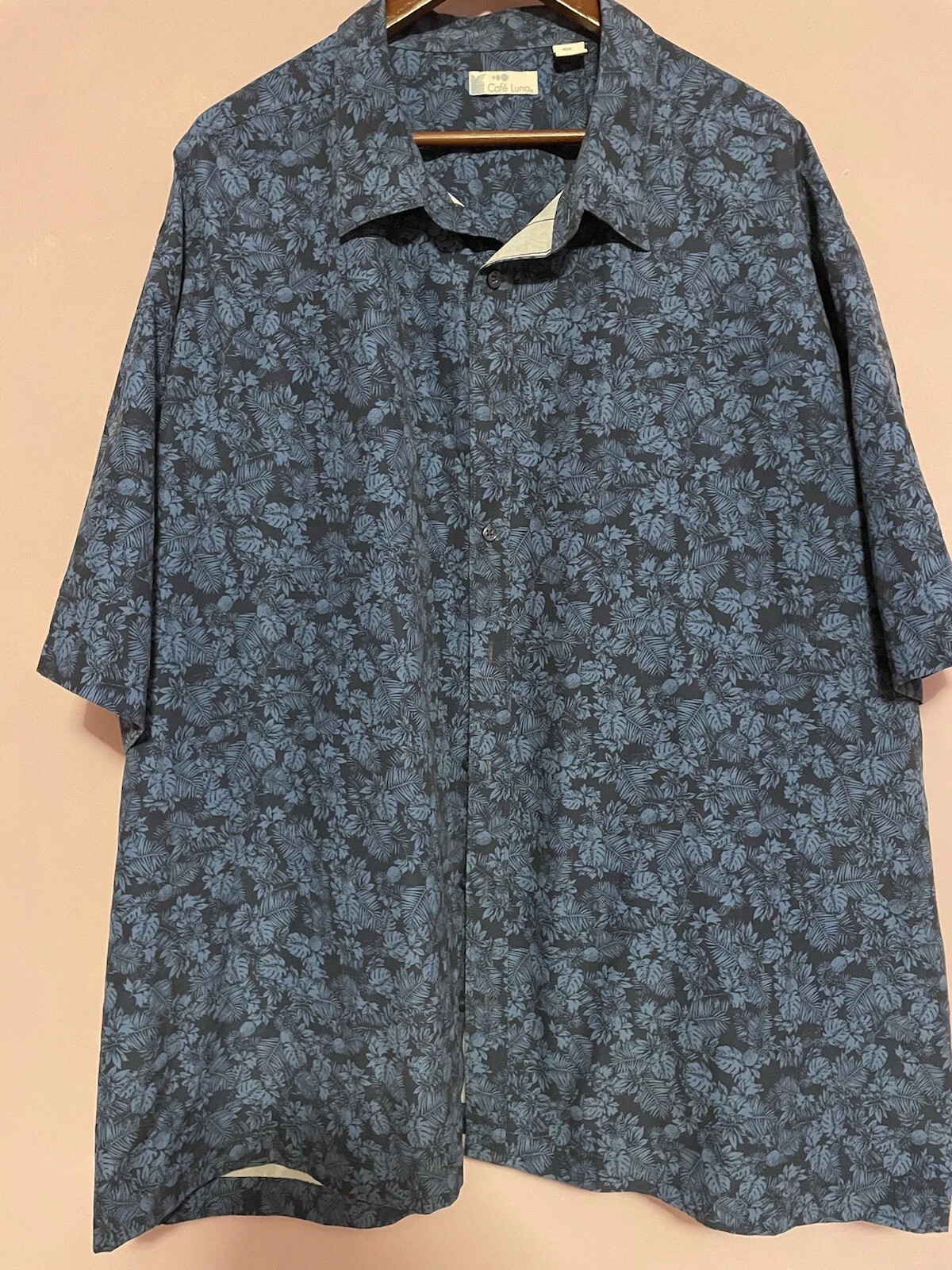 Cafe Luna-Mens Hawaiian Shirt-4x Blue Floral B32