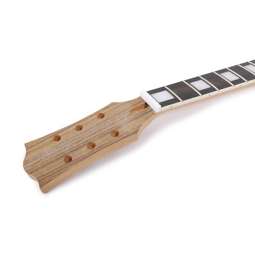 Cuello de guitarra eléctrica sin terminar 22 trastes 24,75 pulgadas diapasón ébano incrustación de bloque - Imagen 2 de 8