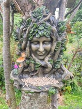 Greenman Face Bird Alimentatore Giardino Placca da Parete Decorativa Uomo Nuovo & In Scatola 27 cm