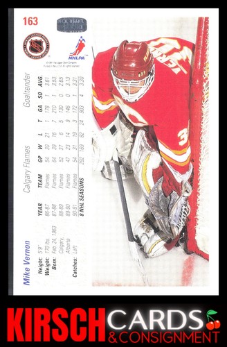 Mike Vernon 1991-92 Upper Deck #163 Calgary Flames - Imagen 2 de 2