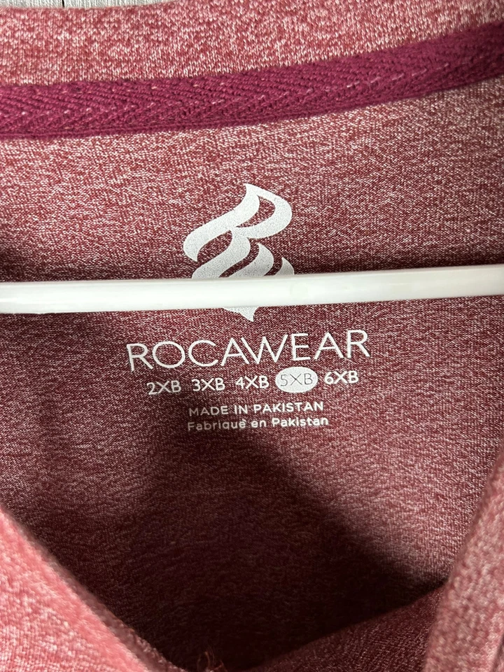 Camiseta para hombre Rocawear jaspeada borgoña cuello en V talla 5X grande y alta Foto 2 de 3