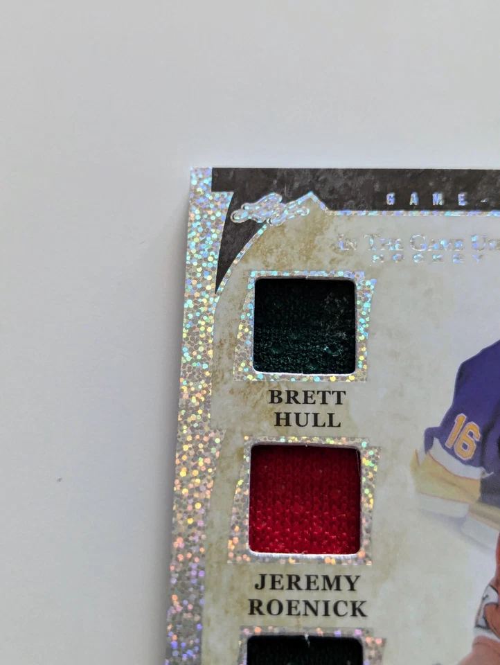 🔥#/20 HULL MODANO ROENICK 3 TRIPLE RELIC 2022-23 Leaf In the Game Used SILVER🔥 - Image 4 of 4